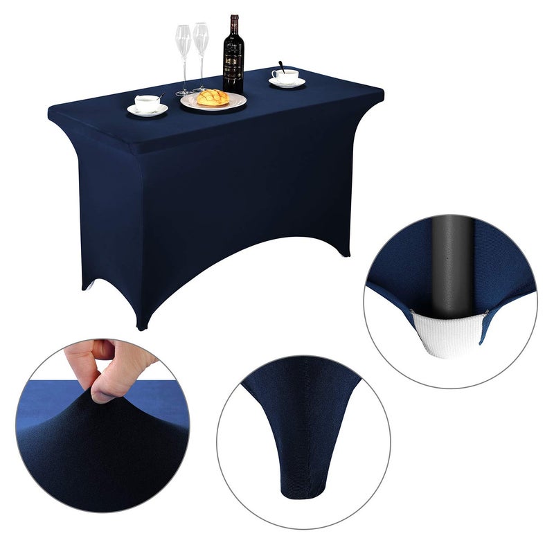 LZY Spandex Fitted Stretch Table Cover for 4ft or 6ft or 8ft Folding Table, Rectangular Cocktail Tablecloth, Perfect for Party or Banquet - Image 3